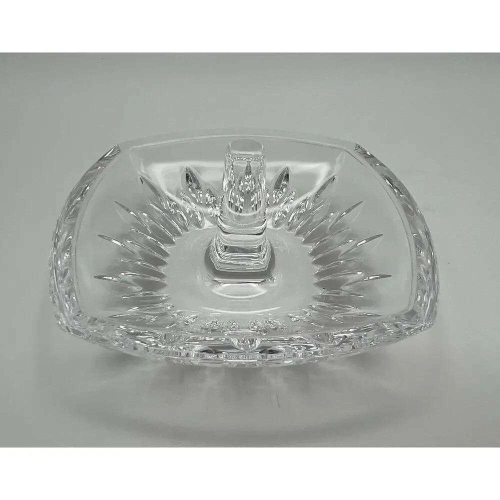 Vera Wang by Wedgwood Duchesse Crystal Ring Holder Trinket Dish 4” Square